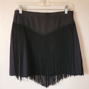 Black fringe Western skirt